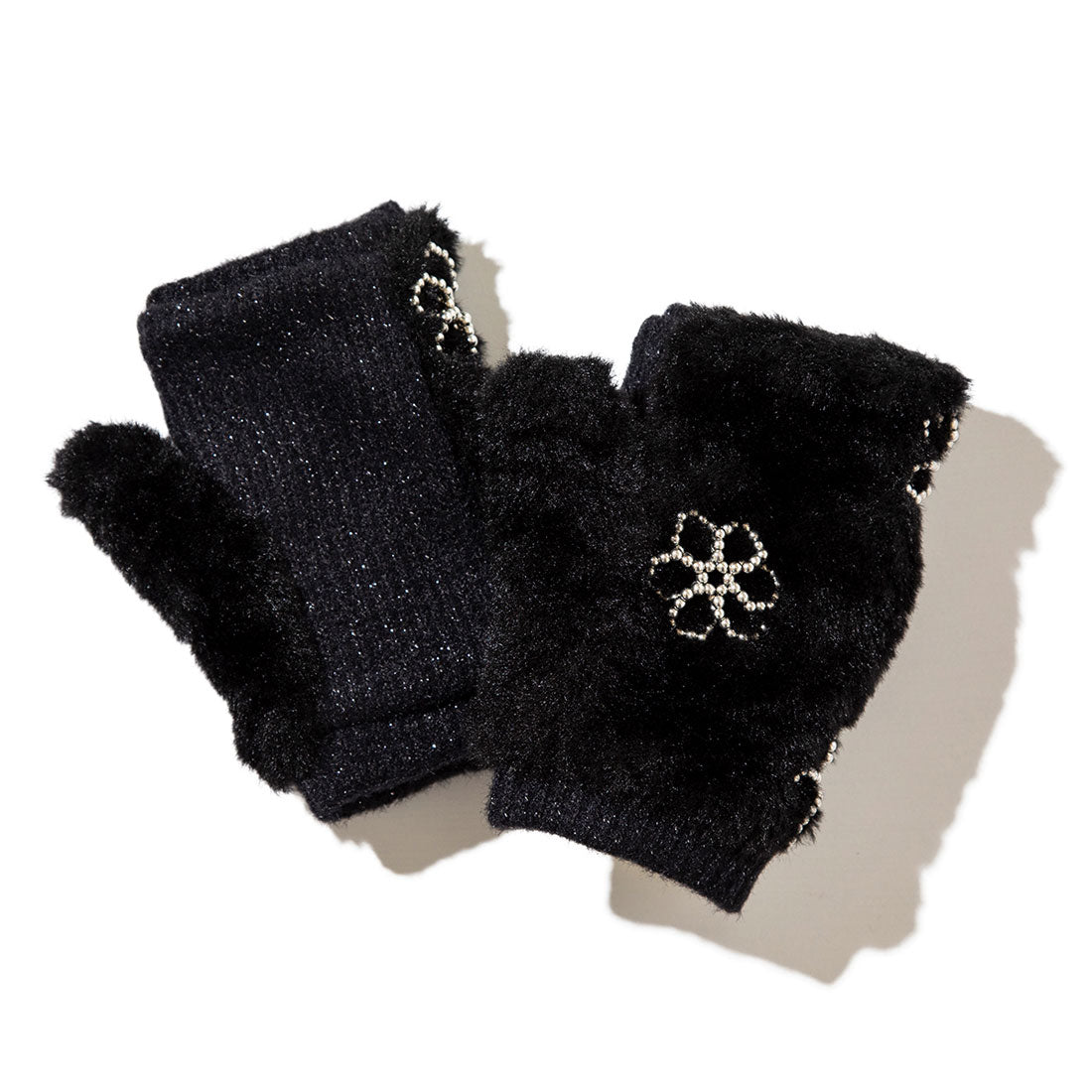 キャセリーニ Casselini フラワーモチーフグローブ（Flower Motif Gloves） （ブラック） ブラック