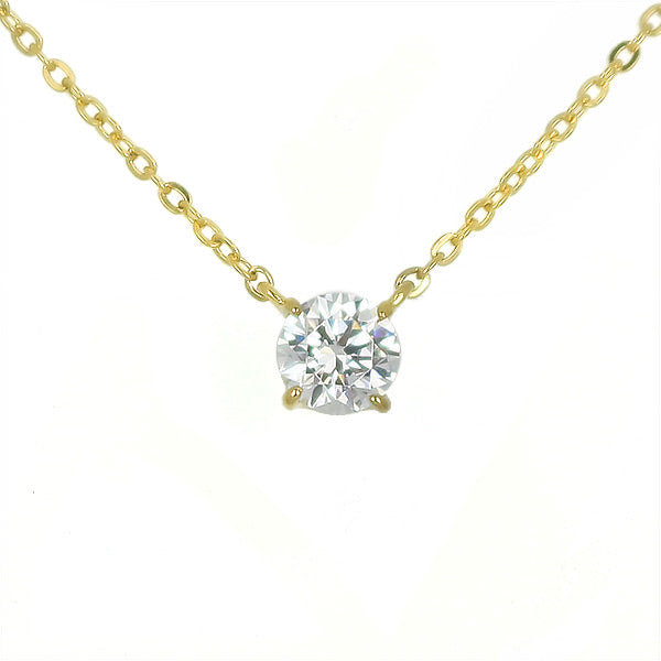 Canal4℃ Necklace, Single Stone, Yellow Gold