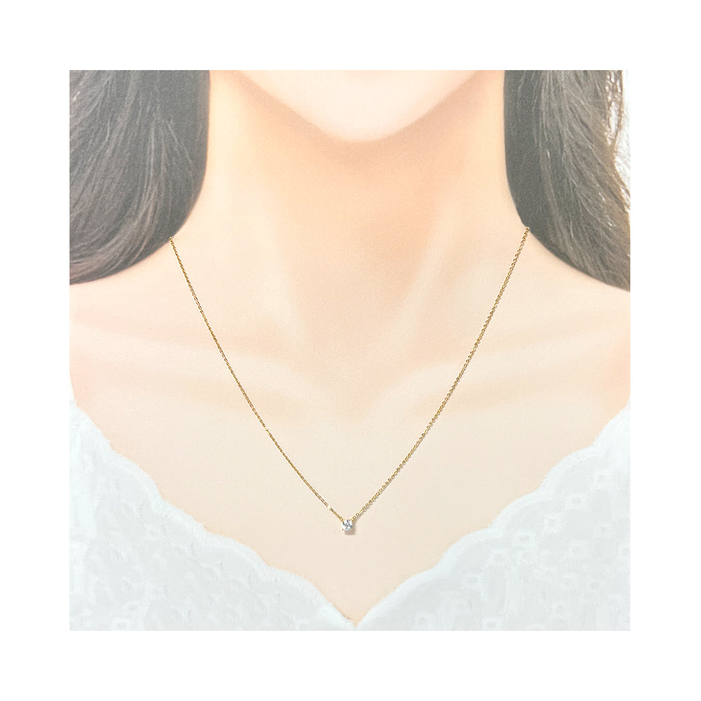 Canal4℃ Necklace, Single Stone, Yellow Gold