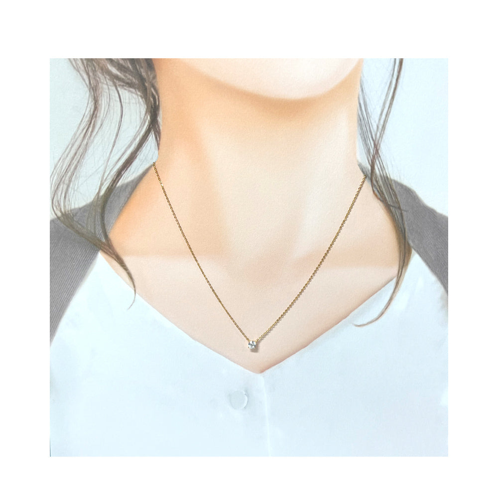 Canal4℃ Necklace, Single Stone, Yellow Gold