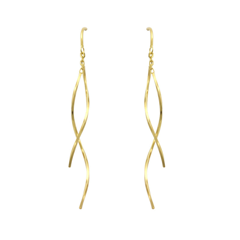Canal4℃ Long Earrings, Yellow Gold