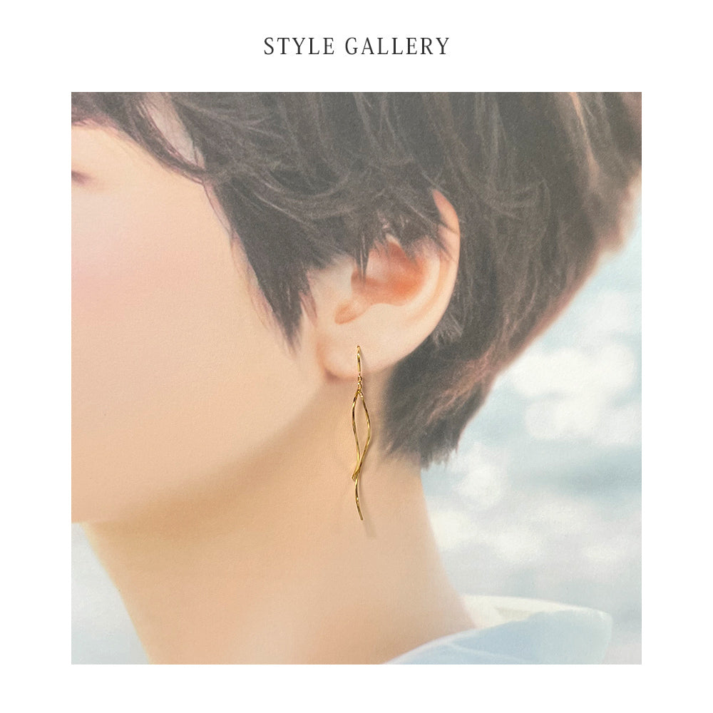 Canal4℃ Long Earrings, Yellow Gold