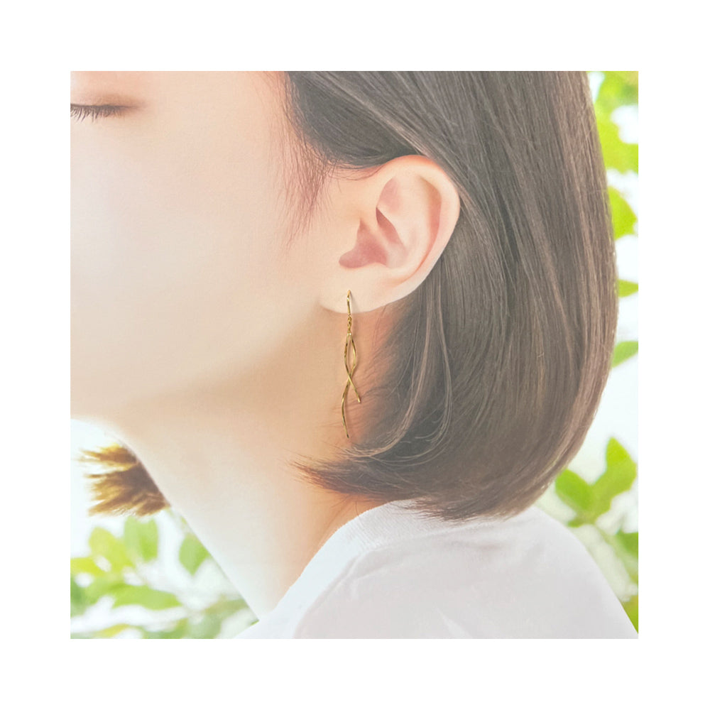 Canal4℃ Long Earrings, Yellow Gold