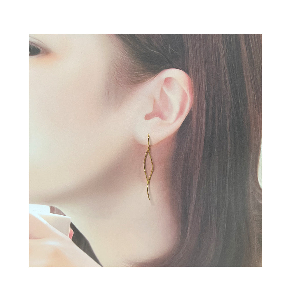 Canal4℃ Long Earrings, Yellow Gold