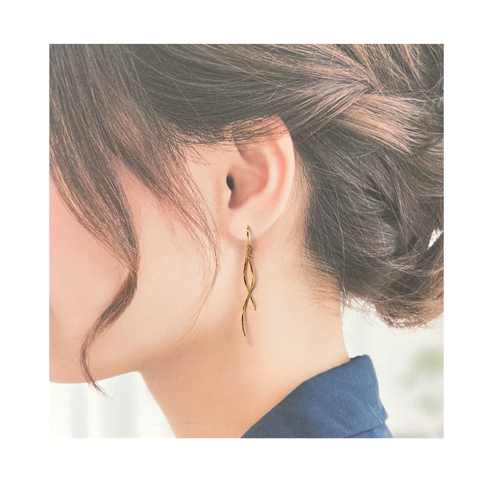 Canal4℃ Long Earrings, Yellow Gold