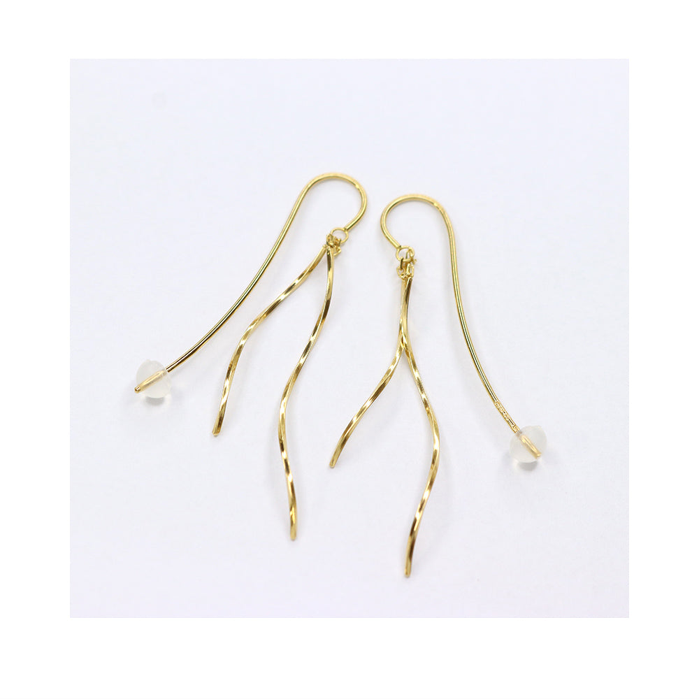 Canal4℃ Long Earrings, Yellow Gold