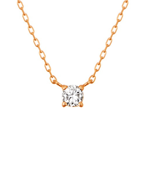CANAL 4℃ K10PG Diamond Necklace with 1 Stone