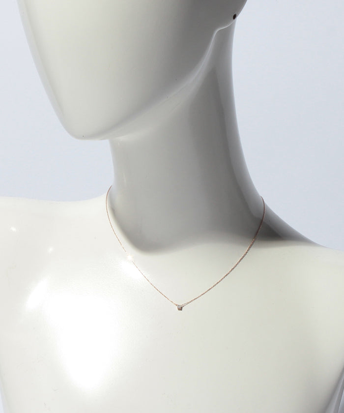 CANAL 4℃ K10PG Diamond Necklace with 1 Stone