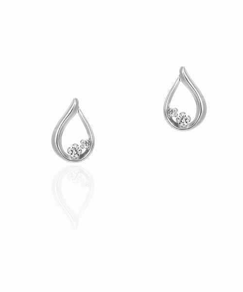 Canal4℃ 【April Birthstone】 K10 White Gold Earrings