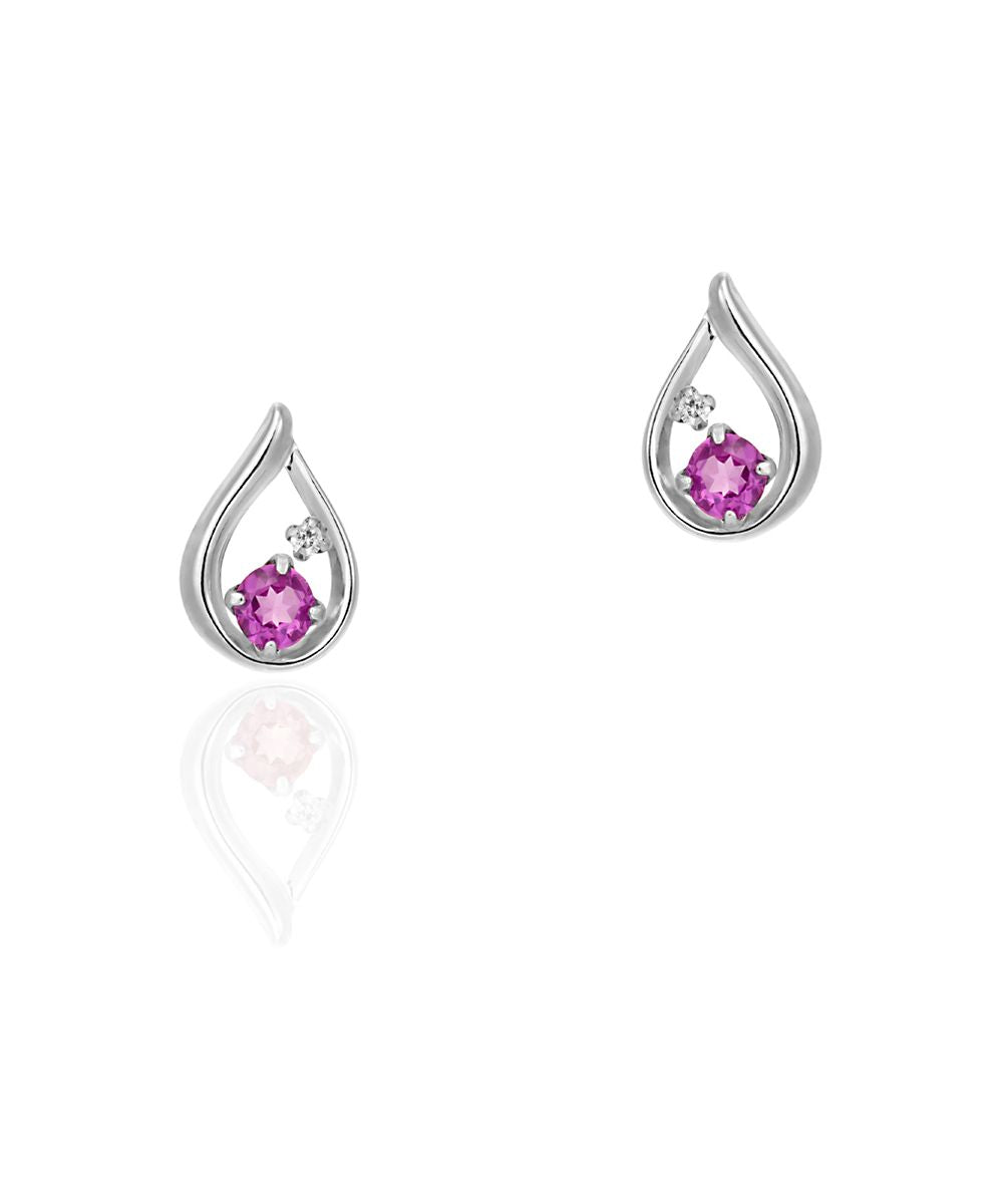 Canal4℃ 【January Birthstone】 K10 White Gold Earrings