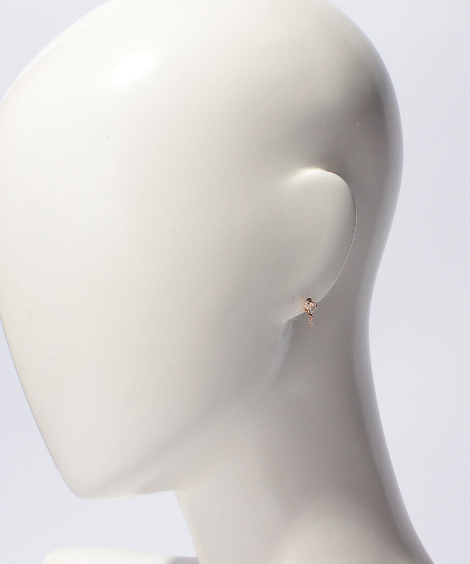 Canal4℃ 【March Birthstone】 Aquamarine PG Heart Motif Earrings