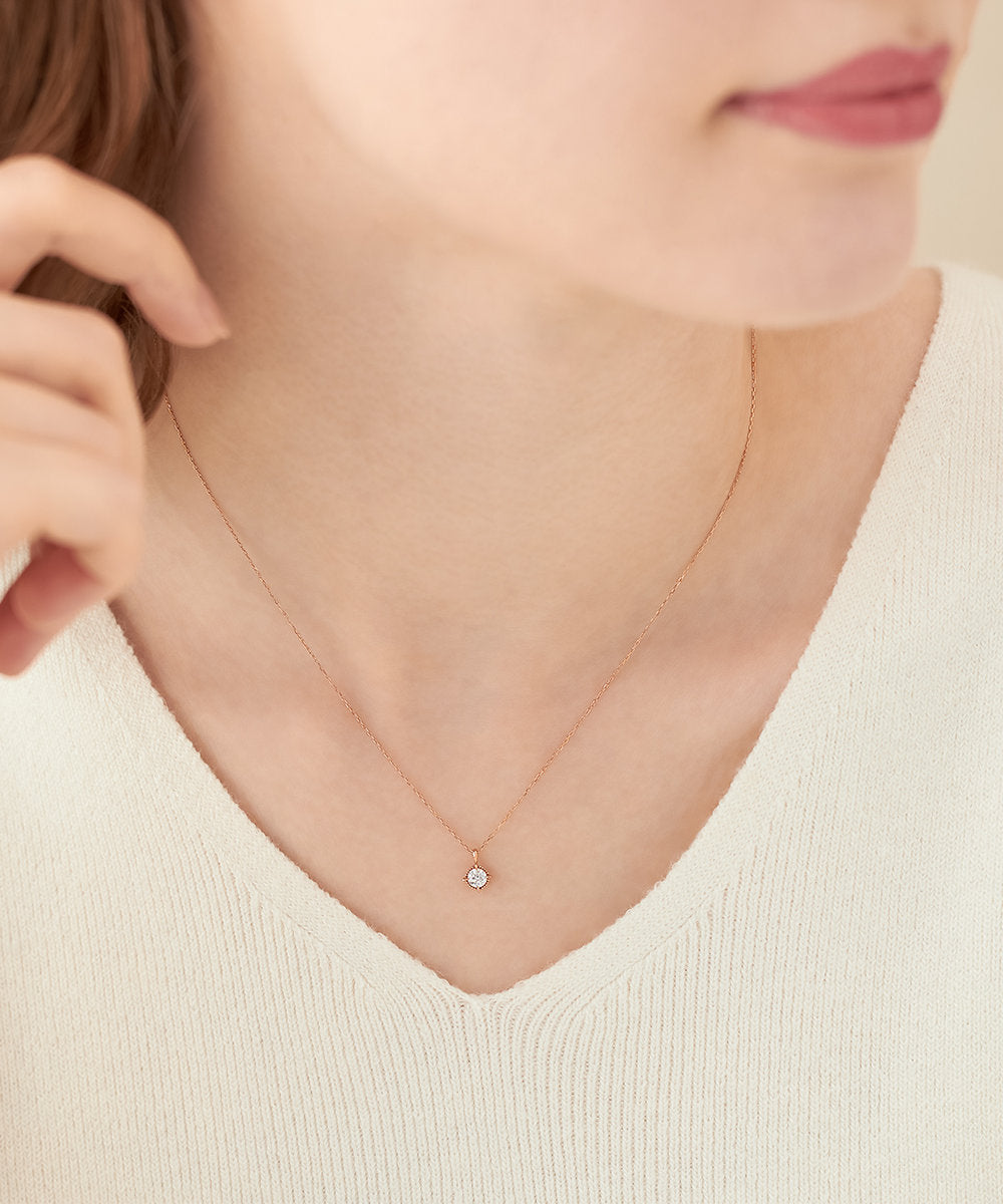 カナルヨンドシー Canal4℃ 【Winter Limited】 K10ピンクゴールド 一粒 ネックレス （ピンクゴールド） ピンクゴールド