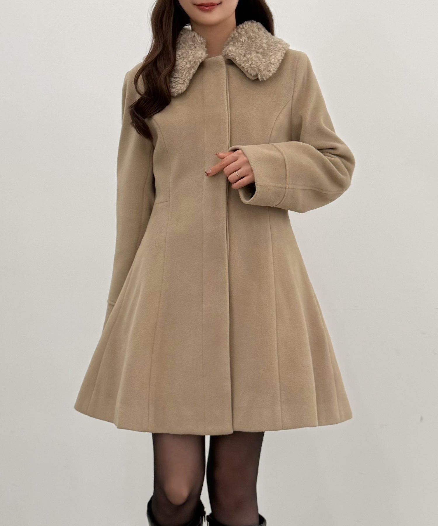 セネア CENEA CENEA 2wayカラーウエストシェイプミドルコート （グレージュ） グレージュ