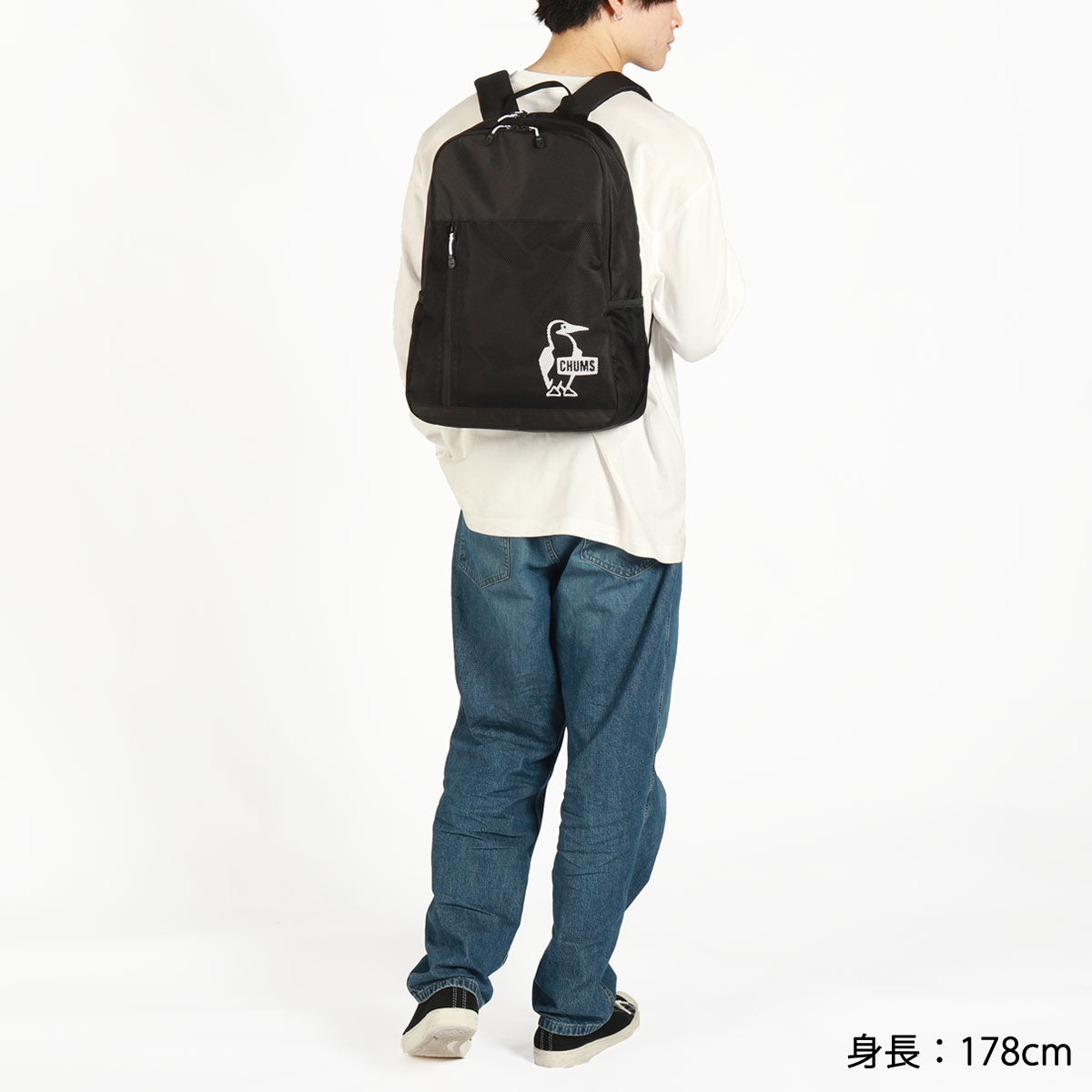 チャムス CHUMS 日本正規品 リュック メンズ レディース 大容量 軽い カジュアル 通勤 通学 旅行 大きめ リュックサック デイパック 23L A4 EASY-GO イージーゴーバックパック CH60-3518 （Black） Black