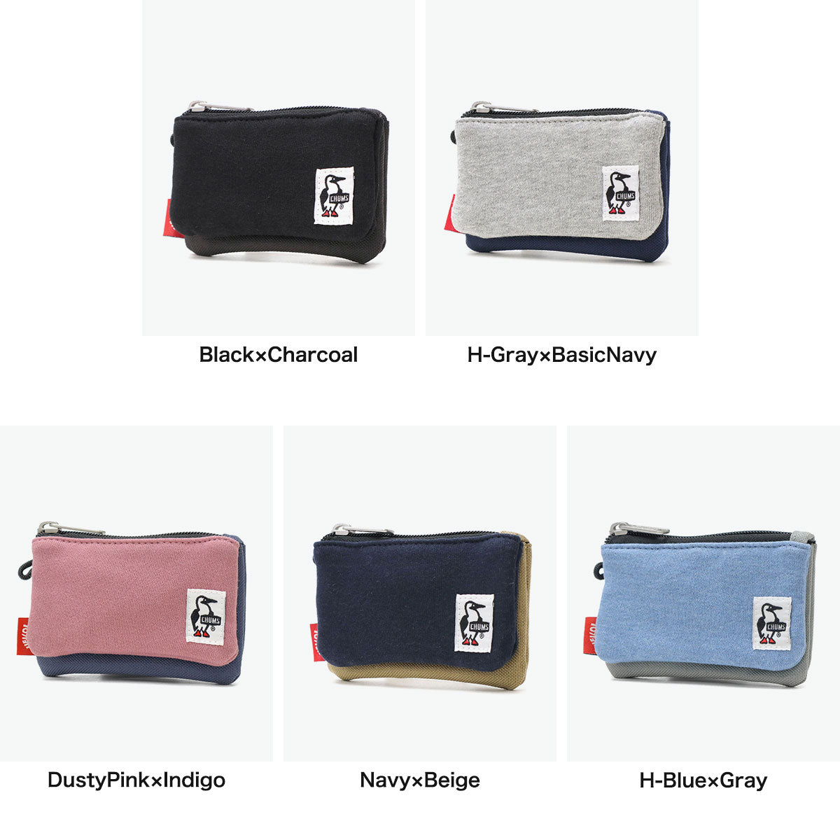 チャムス CHUMS 日本正規品 コインケース メンズ レディース ブランド 財布 小さい コンパクト ミニ財布 薄型 小銭入れ カードケース 撥水 カードコインケーススウェットナイロン CH60-3456（Black×Charcoal） Black×Charcoal