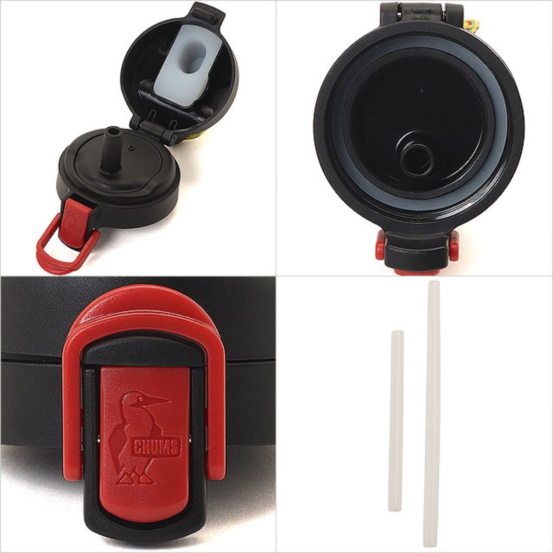 チャムス CHUMS Camper Wave Bottle Straw Cap Black [CH62-2251] （Black） Black