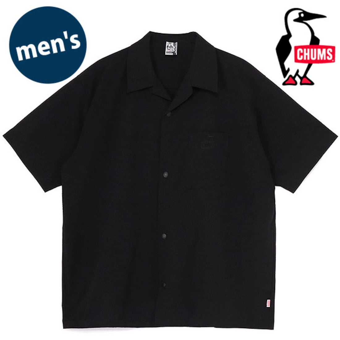 チャムス CHUMS M Seerchucker Stretch S/S Shirt Black [CH02-1261] （Black） Black