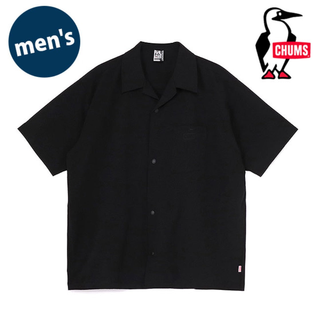 チャムス CHUMS M Seerchucker Stretch S/S Shirt Black [CH02-1261] （Black） Black