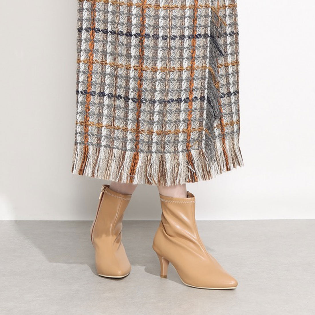 シックス CHICS ポインテッドトゥストレッチショートブーツ
