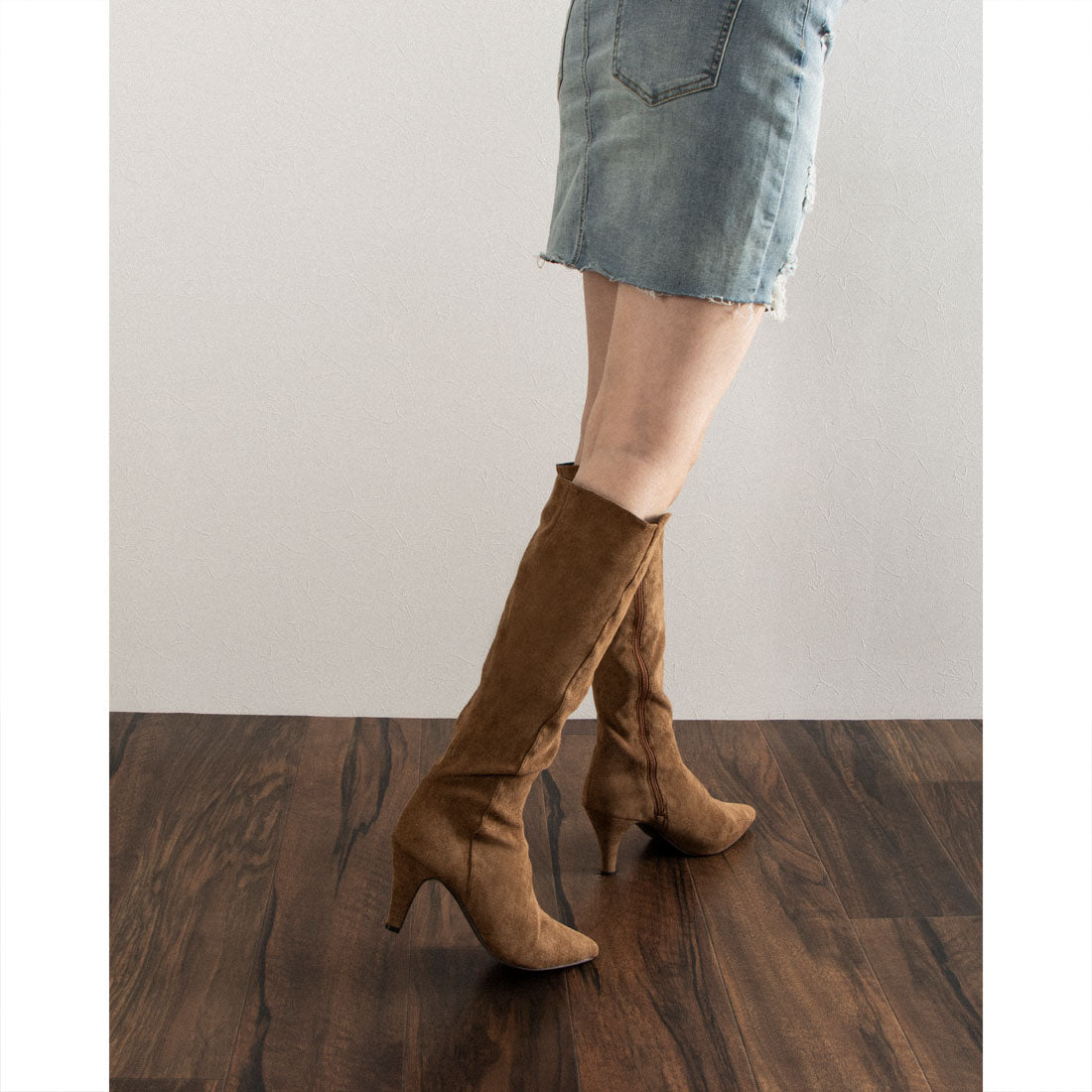 シックス CHICS ポインテッドトゥストレッチロングブーツ