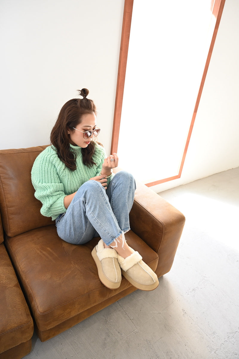 シックス CHICS ボリュームソールムートンミュール