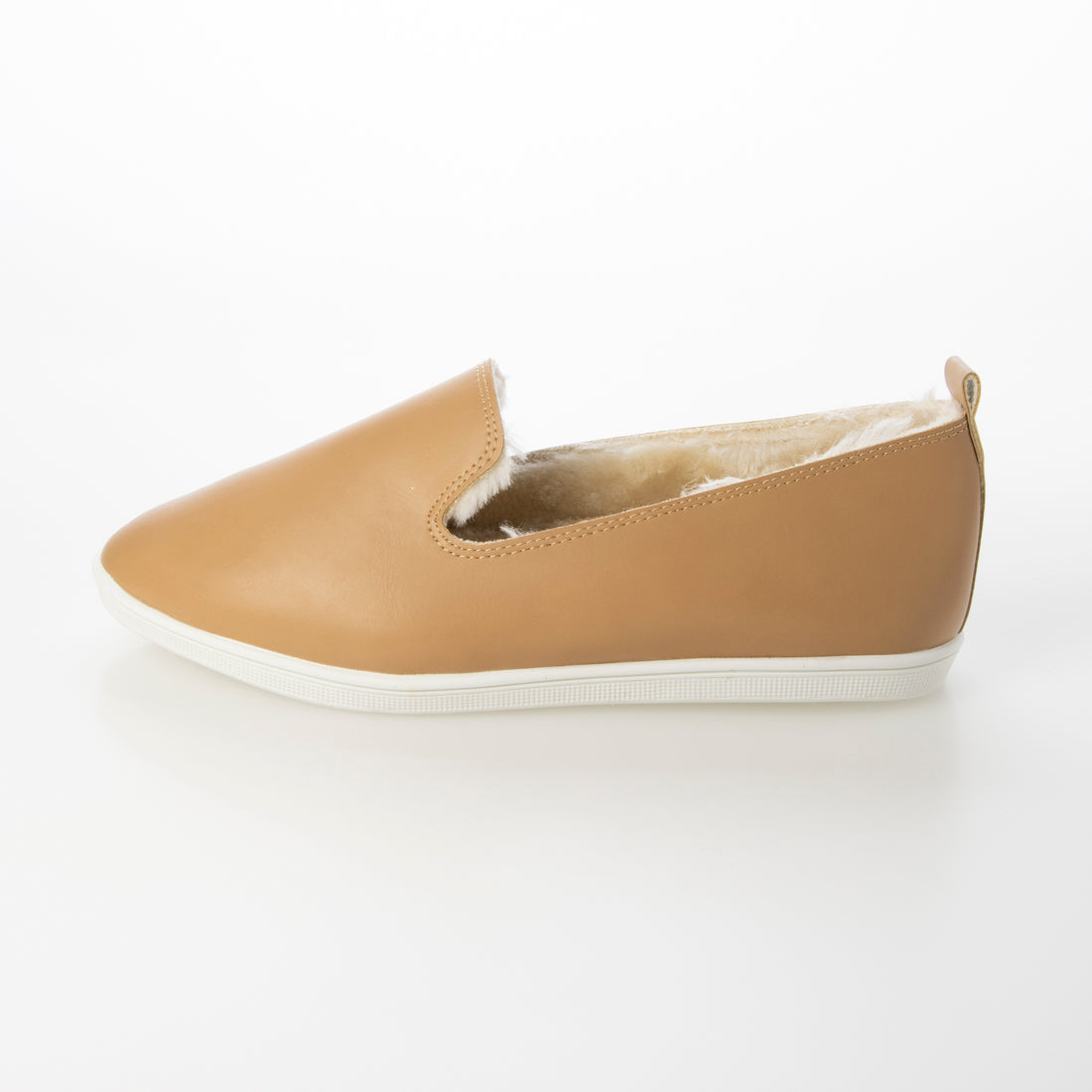 CHICS Simple Fur Slip-on Sneakers