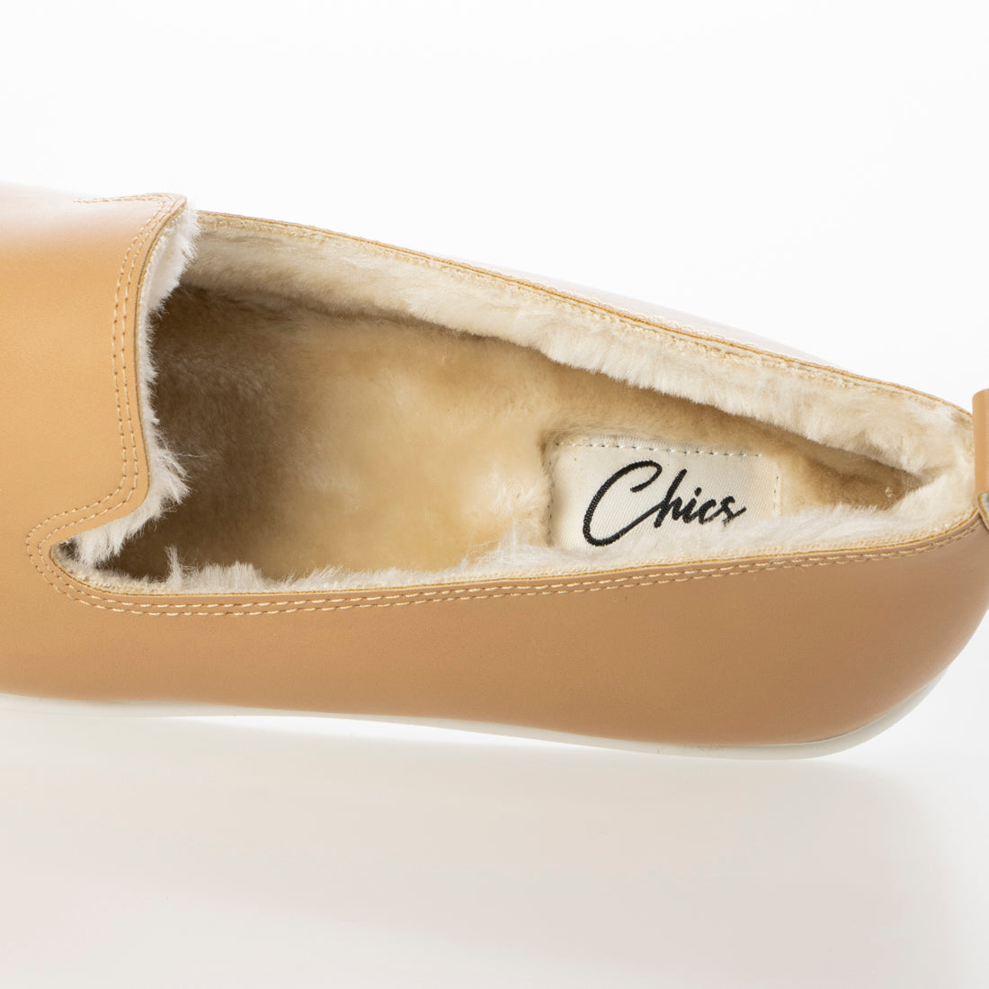CHICS Simple Fur Slip-on Sneakers