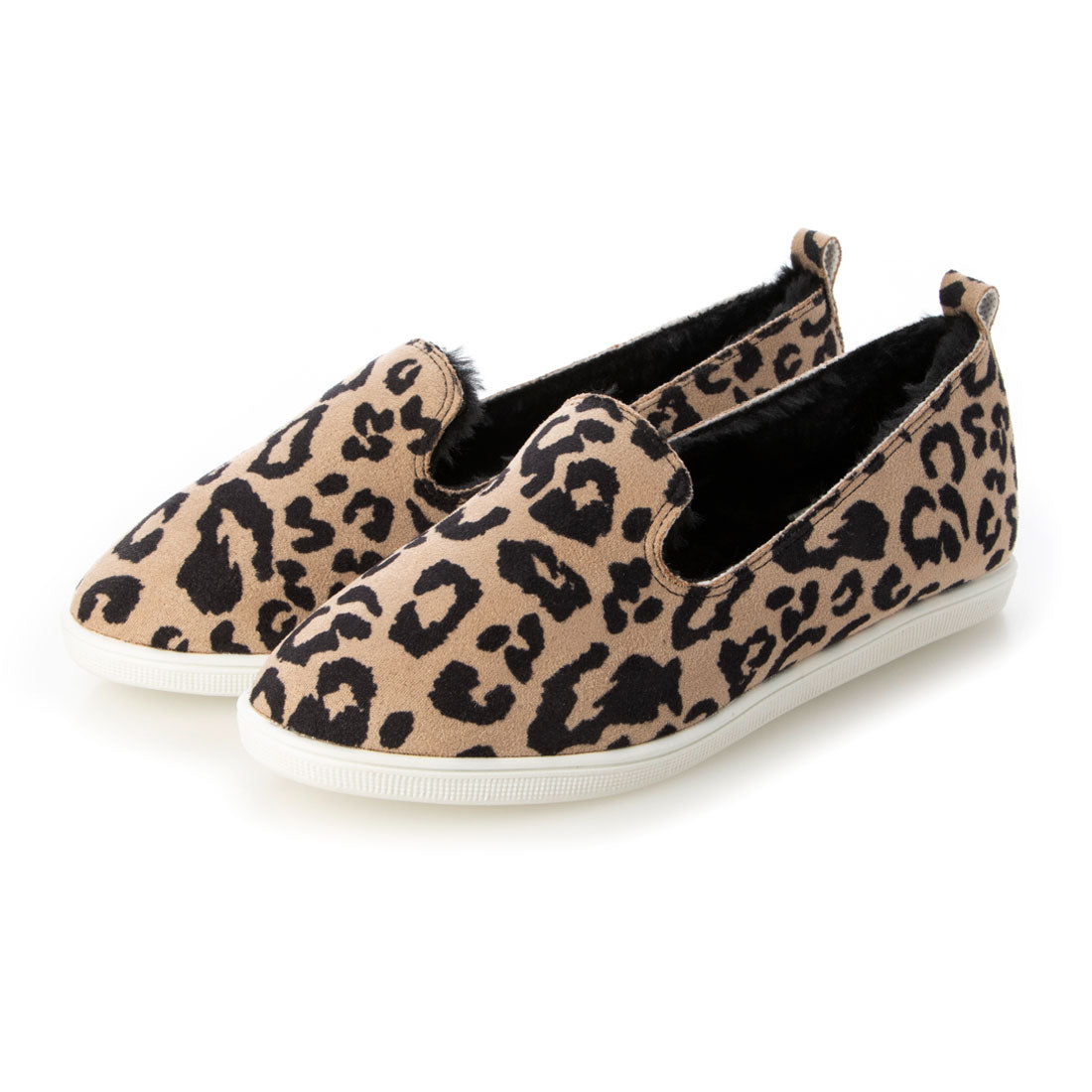 CHICS Simple Fur Slip-on Sneakers
