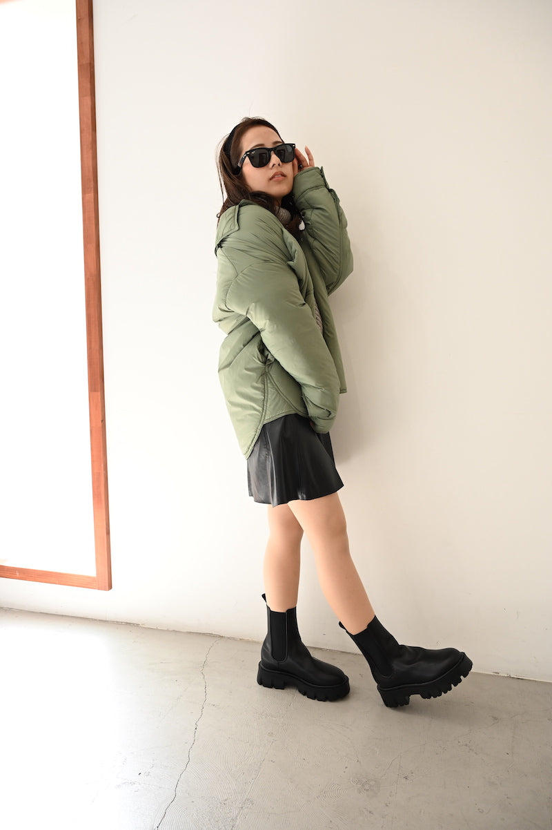 シックス CHICS 厚底トラックソールサイドゴアショートブーツ