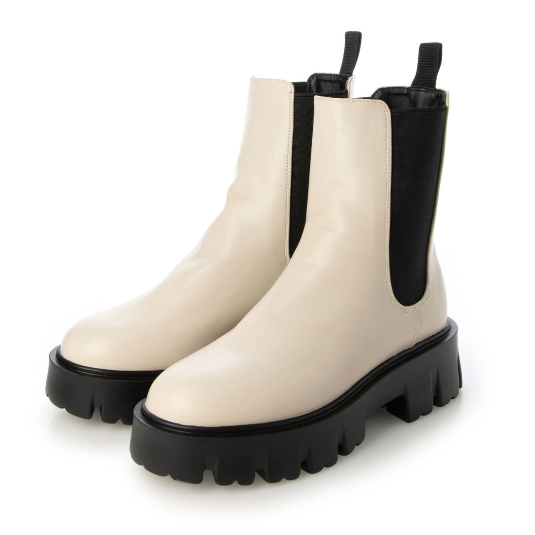 シックス CHICS 厚底トラックソールサイドゴアショートブーツ