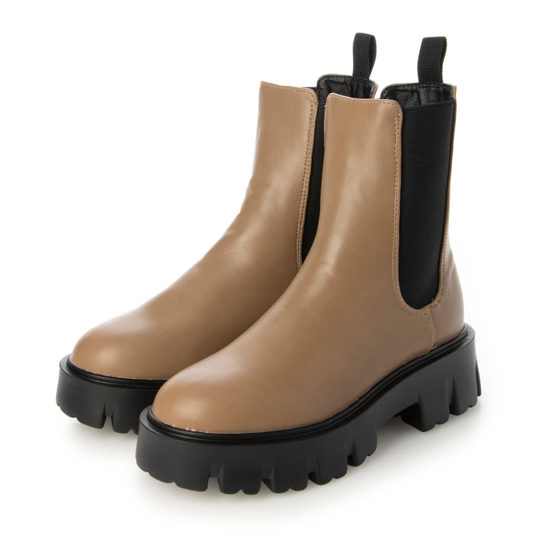 シックス CHICS 厚底トラックソールサイドゴアショートブーツ