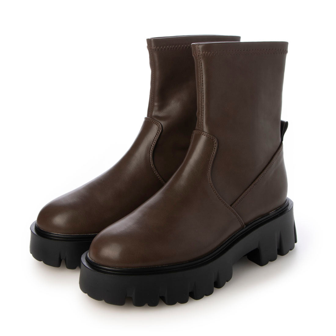 Six CHICS Thick-soled track sole stretch short boots