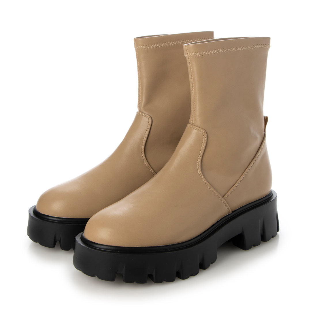 Six CHICS Thick-soled track sole stretch short boots