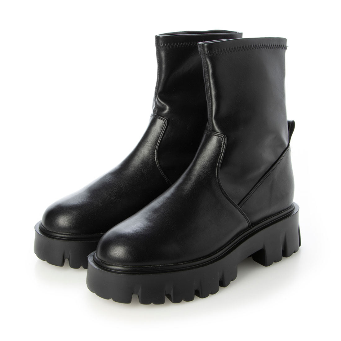 Six CHICS Thick-soled track sole stretch short boots