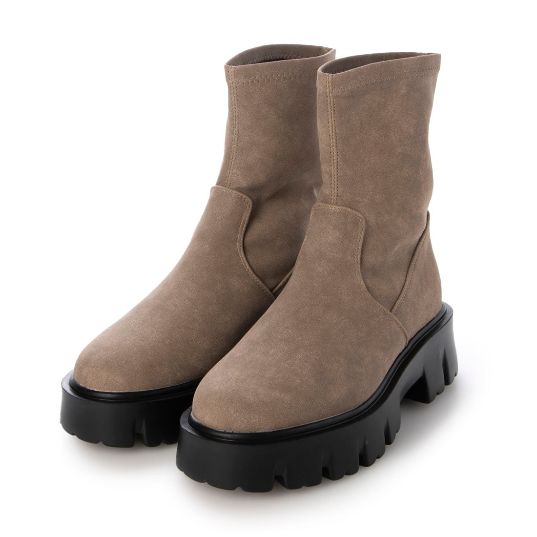 Six CHICS Thick-soled track sole stretch short boots