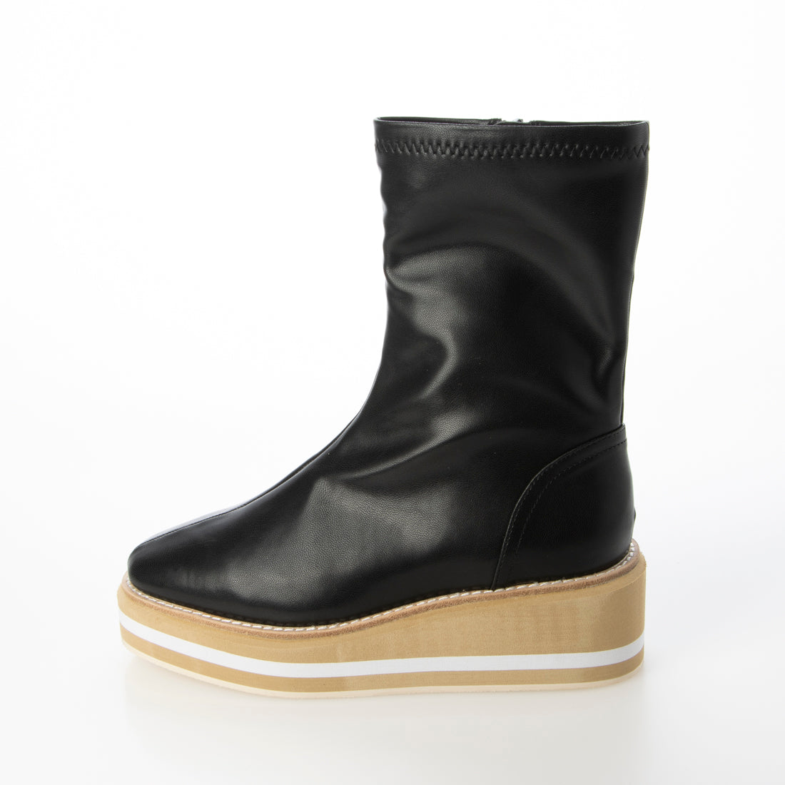 シックス CHICS ウェッジソールストレッチショートブーツ