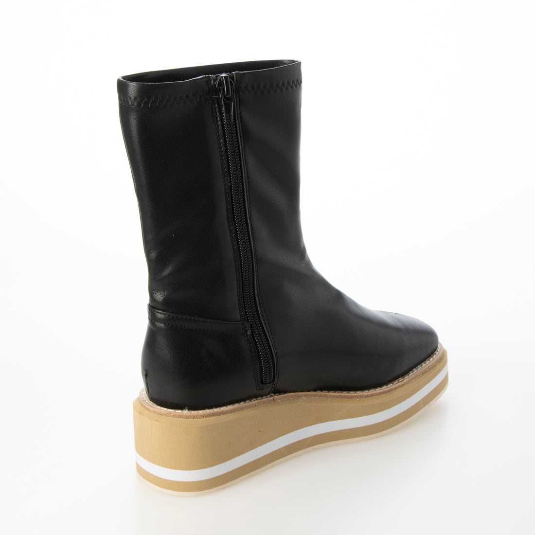 シックス CHICS ウェッジソールストレッチショートブーツ