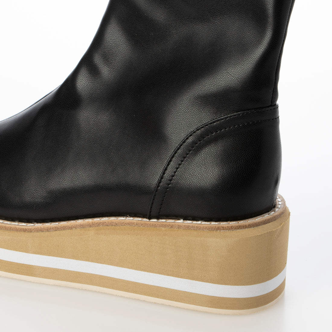 シックス CHICS ウェッジソールストレッチショートブーツ
