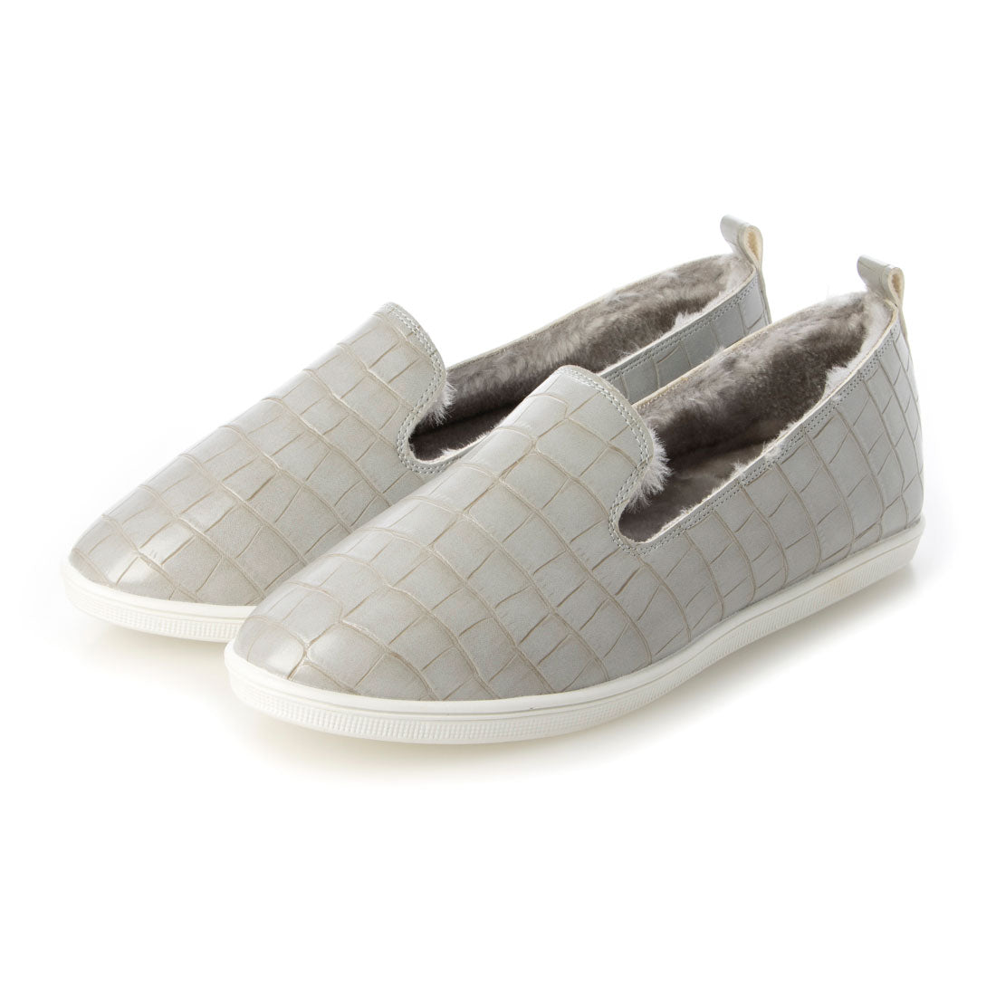 CHICS Simple Fur Slip-on Sneakers