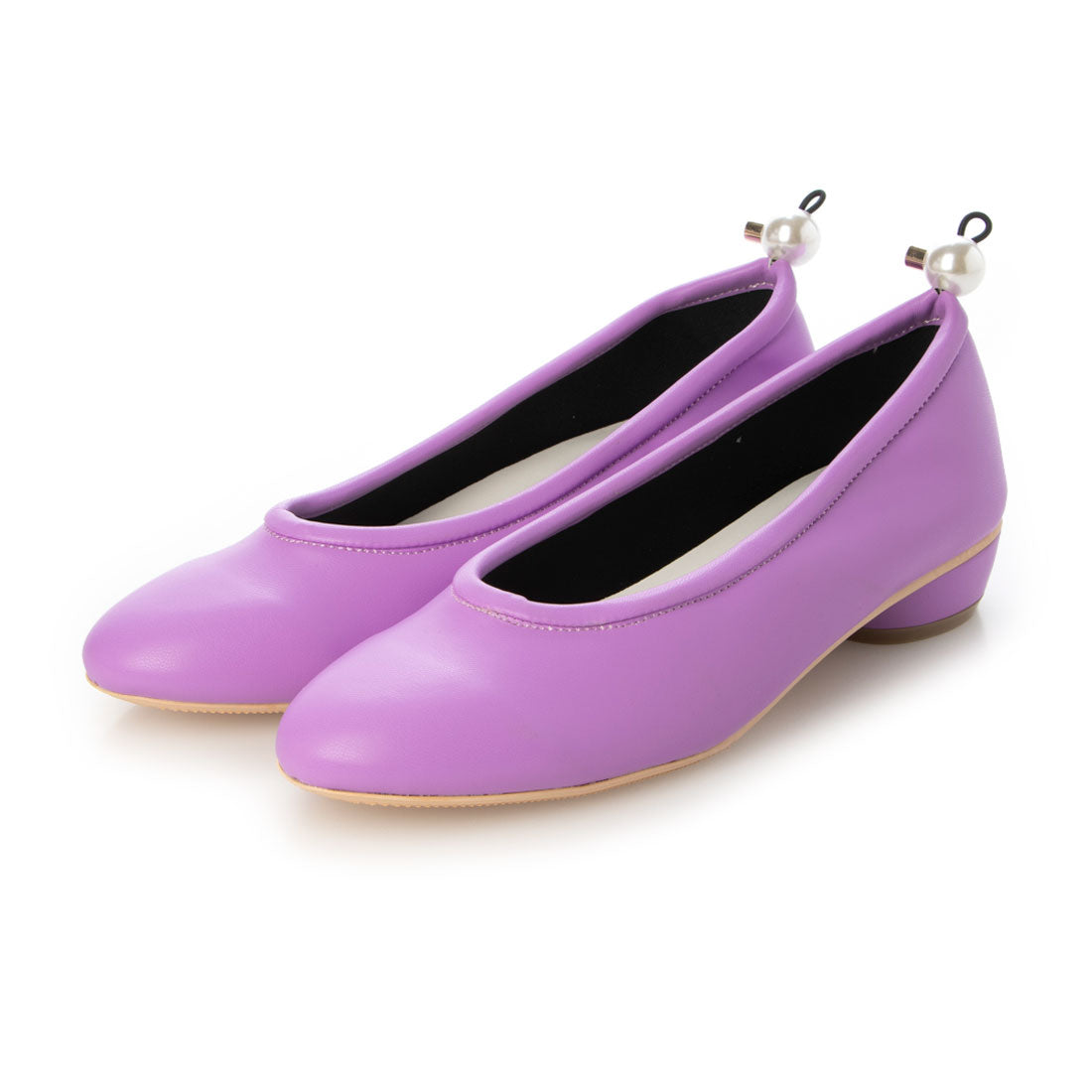 シックス CHICS パール調コードストッパー付フラットシューズ