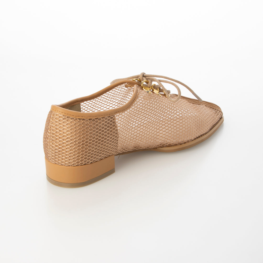 シックス CHICS チュールメッシュ素材レースアップローヒールシューズ