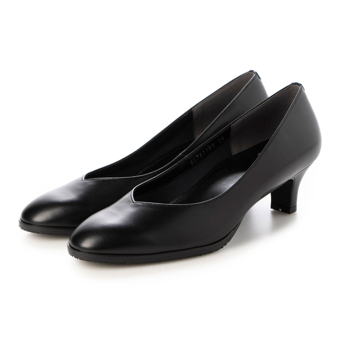 Chypre 【Plus Size × Loose Fit】 4.5cm Genuine Leather Round Toe Plain Pumps