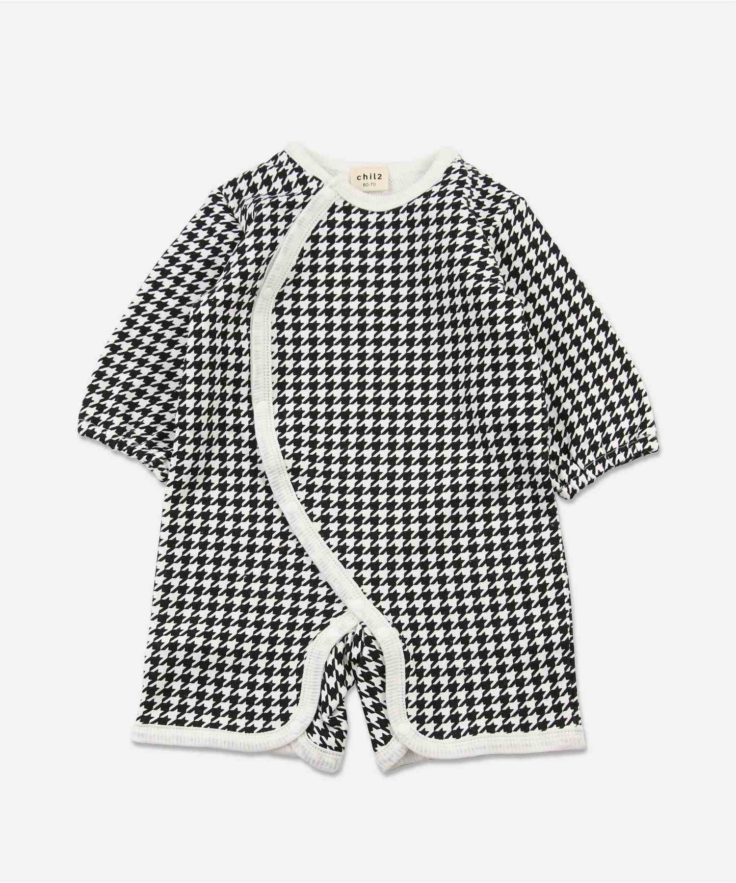 チルツー chil2 総柄裏毛ミニオール,I千鳥/ブラック