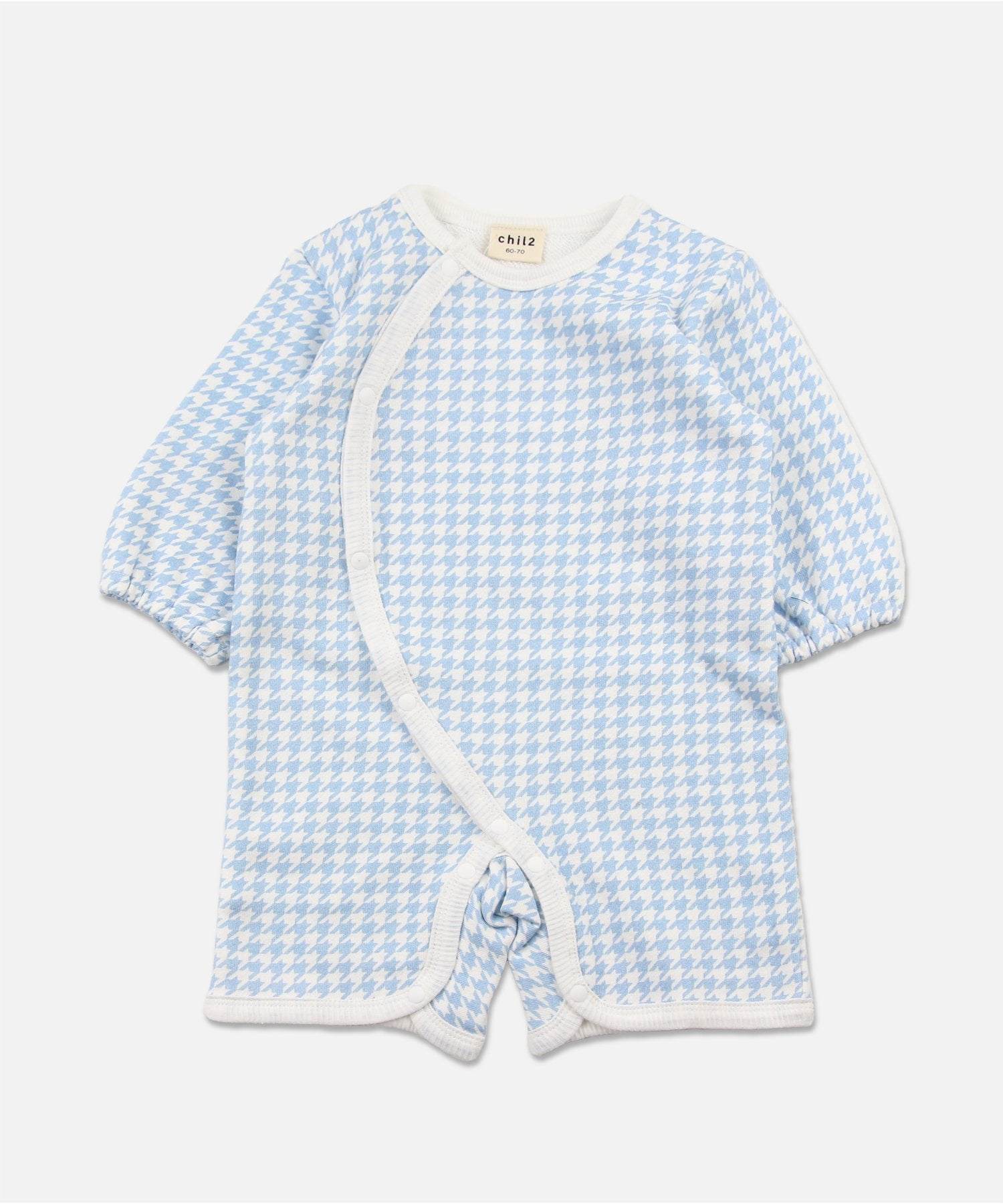 チルツー chil2 総柄裏毛ミニオール,J千鳥/ブルー