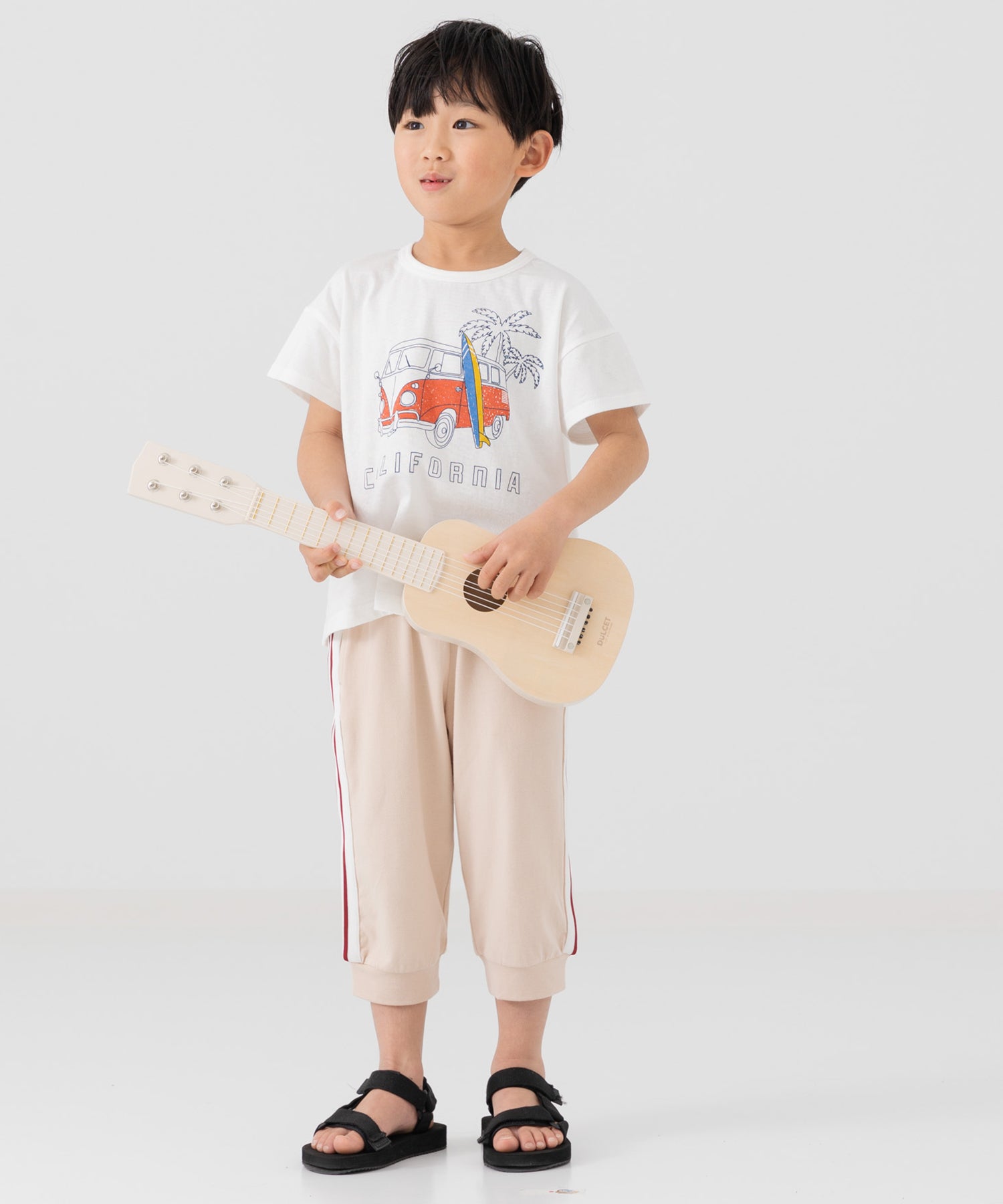 チルツー chil2 7分丈裾リブ脇ラインパンツ