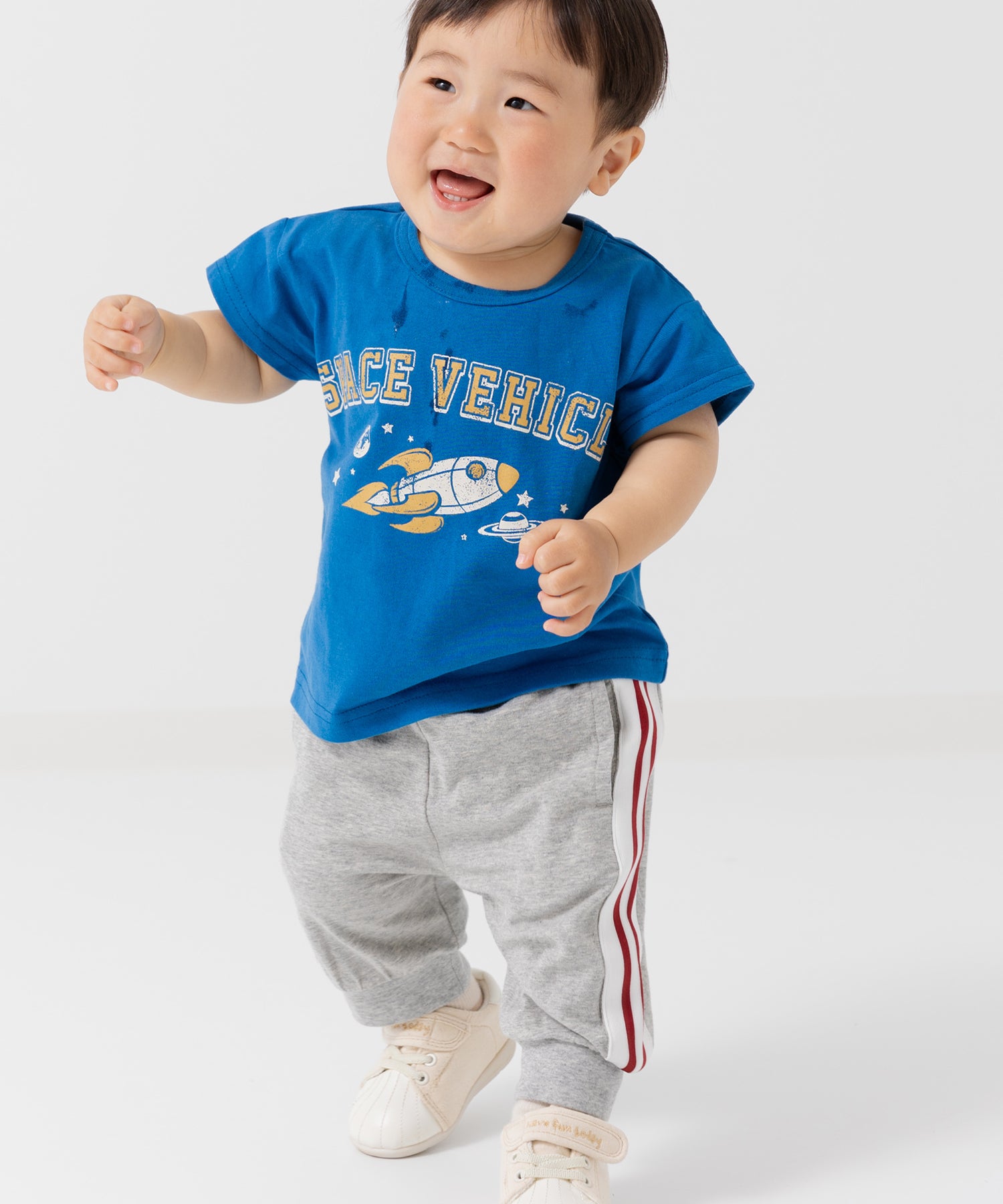 チルツー chil2 7分丈裾リブ脇ラインパンツ
