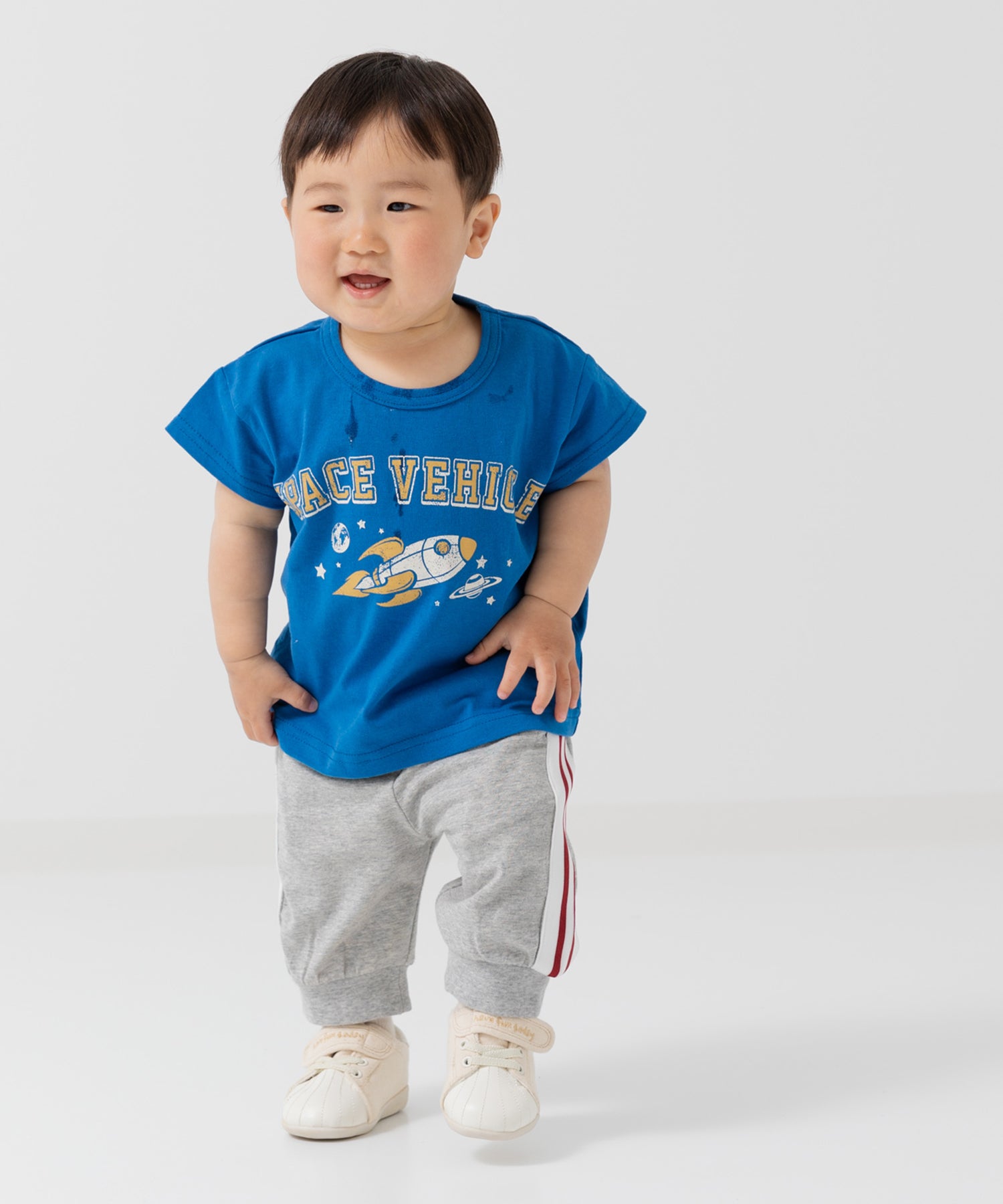 チルツー chil2 7分丈裾リブ脇ラインパンツ