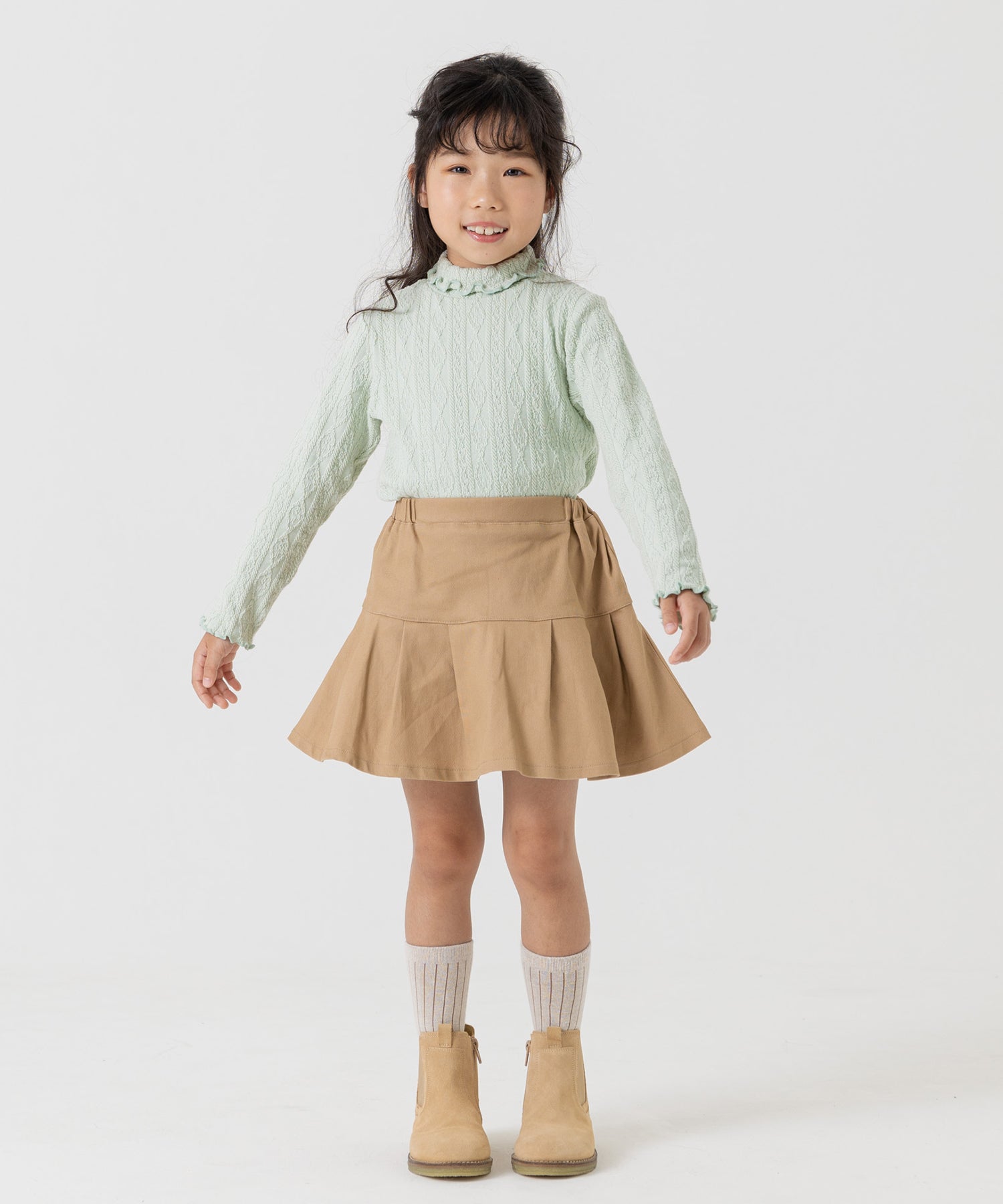 チルツー chil2 アラン編みハイネックカットソー