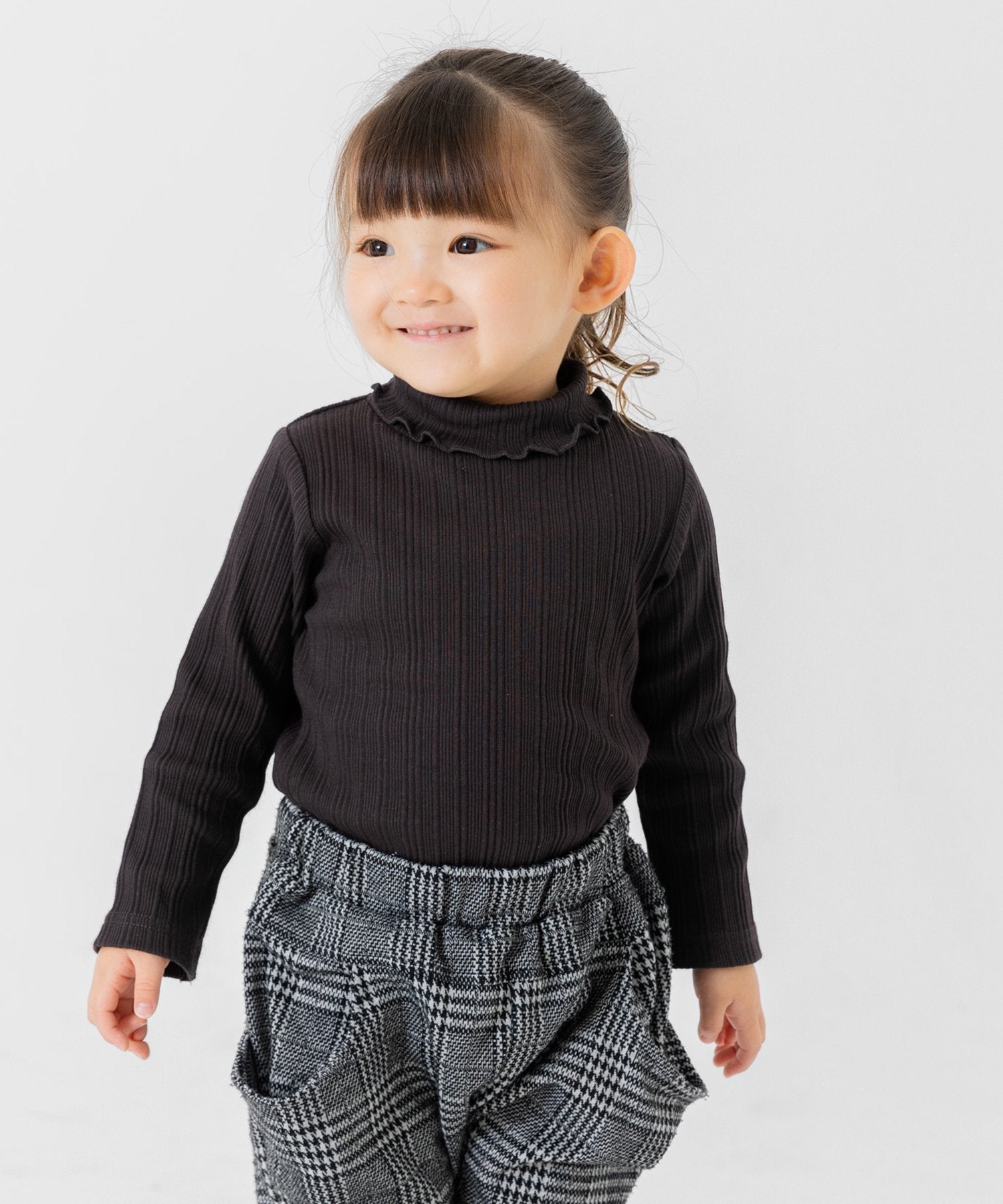 チルツー chil2 ランダムテレコハイネックカットソー,チャコール
