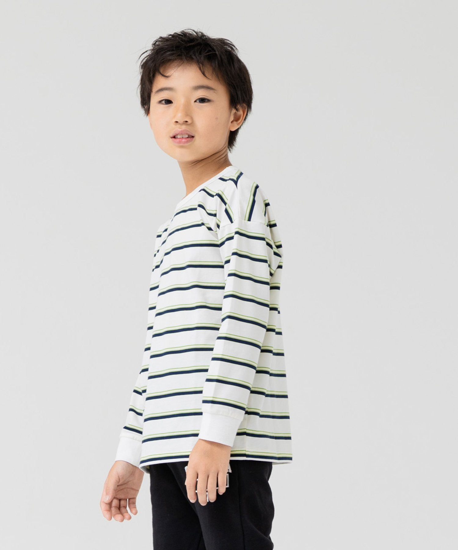 チルツー chil2 ボーダー長袖Tシャツ,Aホワイト